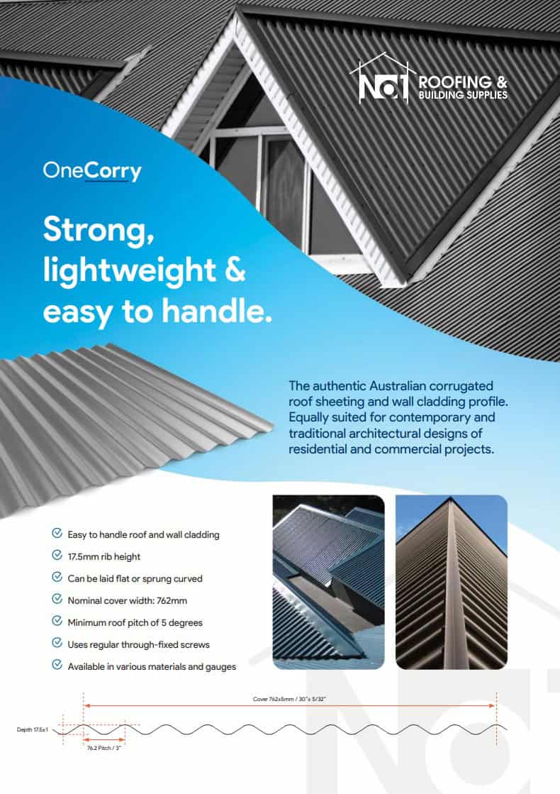 No1 Roofing OneCorry Corrugated Iron Brochure